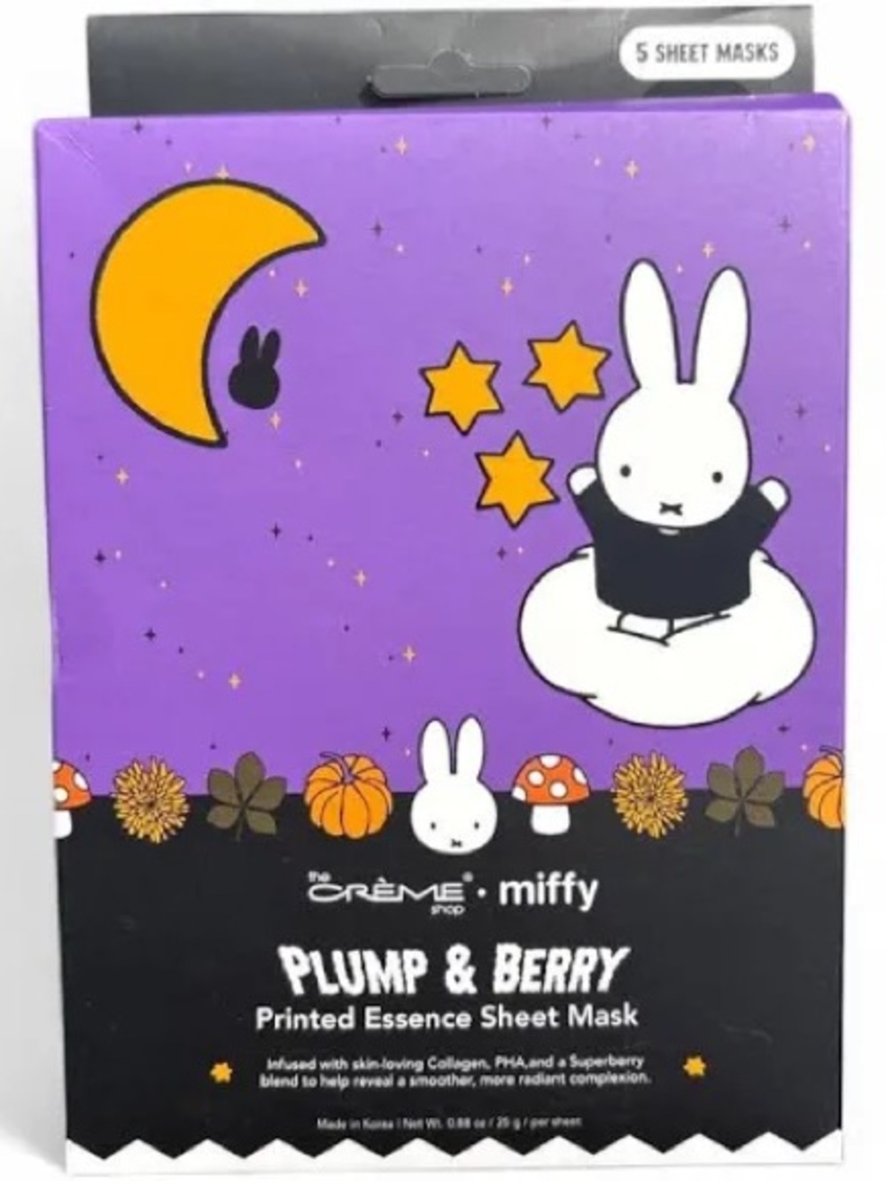 The Crème Shop Miffy Plump & Berry Sanrio Printed Essence Sheet Mask (5-Pack)